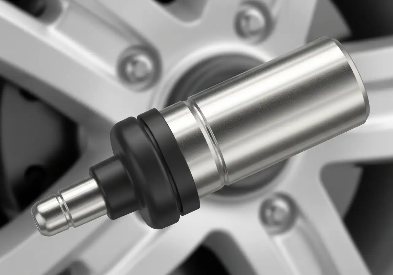 Монтаж датчика давления в шинах на колесе